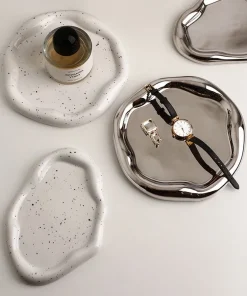 Cookies & Chrome Plated Ceramic Tray & Dish