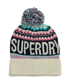Superdry Womens Fairisle Beanie Hat Ecru