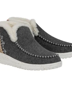 HEYDUDE Denny Wool Faux Shearling Boots Grey