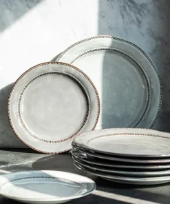 Stitch Row Ceramic Plates