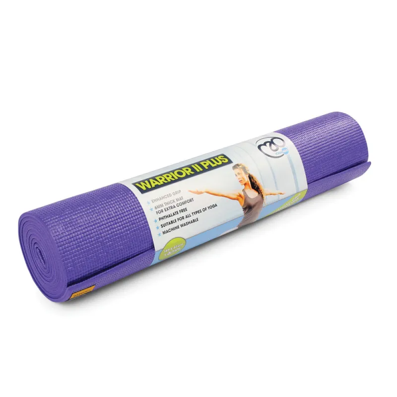 FITNESS MAD WARRIOR PLUS YOGA MAT 6MM PURPLE