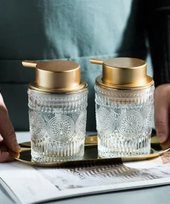 Gold Glass Soap Bottle