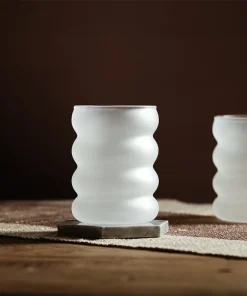 Frosted Rim Rum Ripple Glass Cups