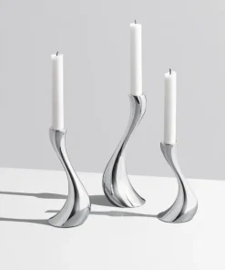 Chrome Wave Candle Holders