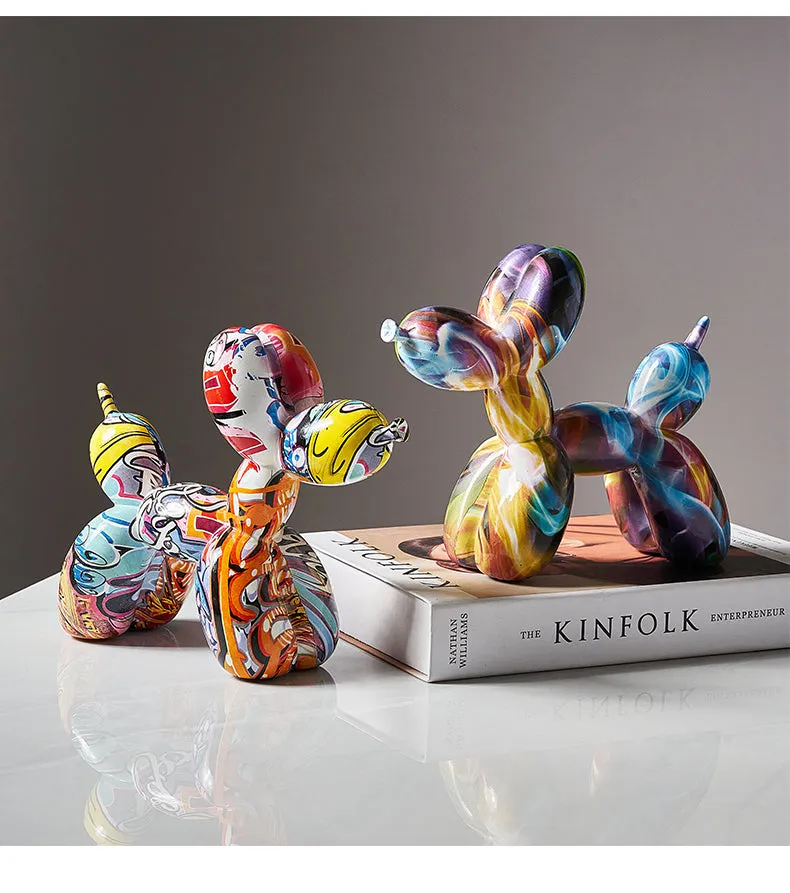 Graffiti Balloon Dog Resin Statue - Image 3