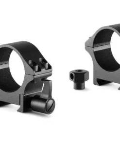 Hawke Pro Steel Ring Mounts~ 30mm, Low, with Lever (fitted) and Nut Mounts