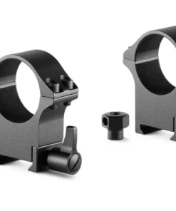 Hawke Pro Steel Ring Mounts~ 30mm, High, with Lever (fitted) and Nut Mounts