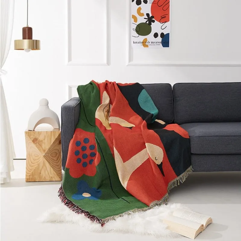 Ducks in Pasture Abstract Tapestry & Throw Blanket - Image 2