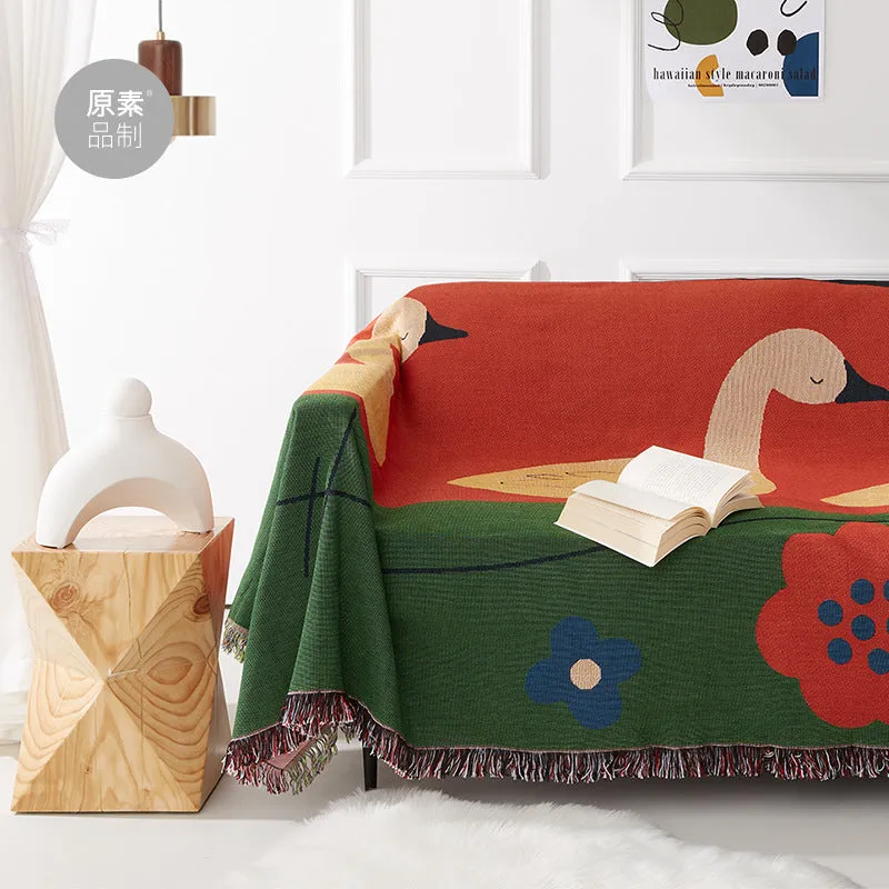 Ducks in Pasture Abstract Tapestry & Throw Blanket - Image 3