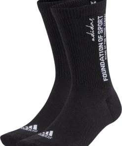 adidas Slogan Graphic (2 Pack) Cushioned Crew Socks - Black