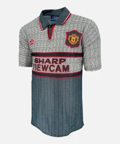 1995-96 Manchester United Away Shirt Grey [Perfect] L