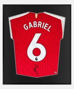 Framed Gabriel Signed Shirt, Arsenal Home Red [Lite]