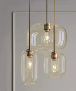 Brass & Glass Sculpted Pendant Lights