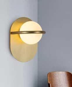 Rise Orb & Brass Modern Wall Lamp