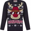 Christmas Cooldolph Junior Christmas Jumper - Ink