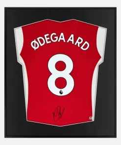 Framed Odegaard Signed Shirt, Arsenal, Red Home [Lite]