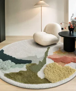 Zeta Abstract Scenic Pattern Wool Rug