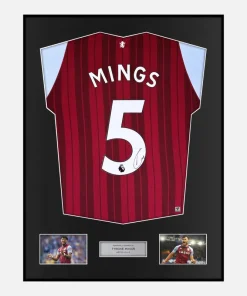 Framed Tyrone Mings Signed Aston Villa Shirt 2021-22 Home [Classic]