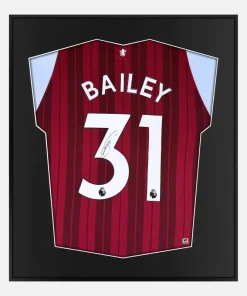 Framed Leon Bailey Signed Shirt, Aston Villa Home [Lite]
