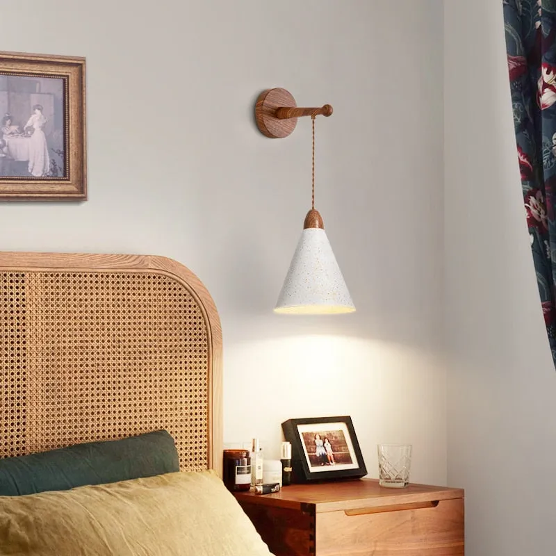 Dotty Metallic Splash Wood Effect Hanging LED Wall Light - Image 3