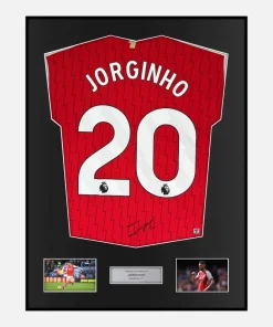 Framed Jorginho Signed Arsenal Shirt 2023-24 Home [Classic]