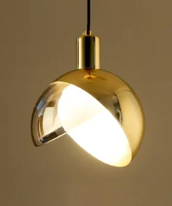 Peak Stone Glass and Metal Pendant Light