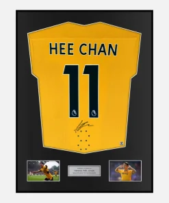 Framed Hwang Hee-Chan Signed Wolves Shirt Home [Classic]