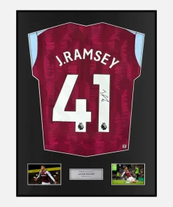 Framed Jacob Ramsey Signed Aston Villa Shirt 2023-24 Home [Classic]