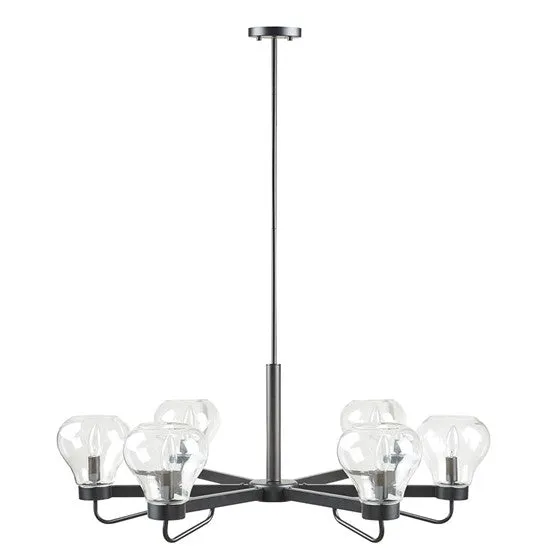 Devon Modern Chandelier with Bowl Shaped Shades - Image 2