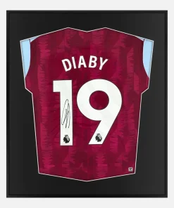 Framed Diaby Signed Aston Villa Shirt, New Home [Lite]