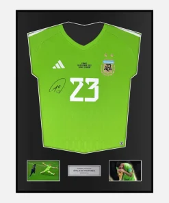 Framed Emiliano Martinez Signed Argentina Shirt Goalkeeper World Cup [Classic]