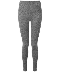 WOMENS TRIDRI RIBBED SEAMLESS 3D LEGGING - BLACK (TR211)