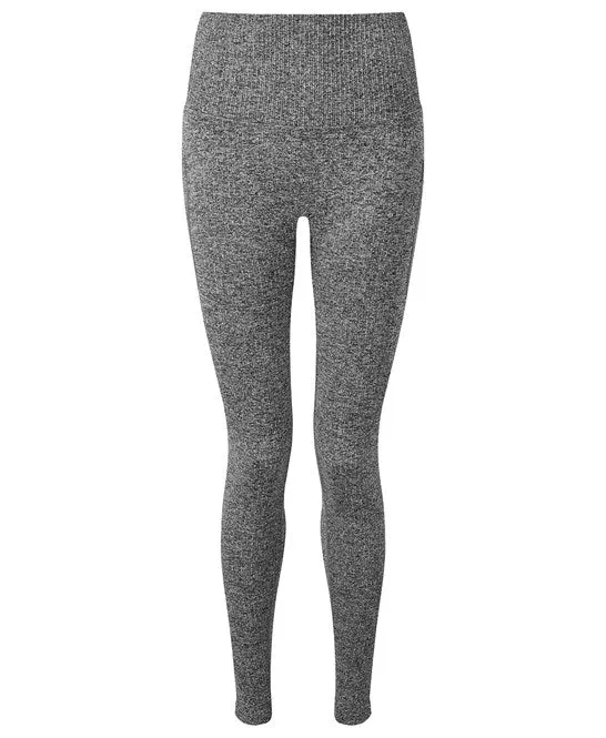 WOMENS TRIDRI RIBBED SEAMLESS 3D LEGGING - BLACK (TR211)