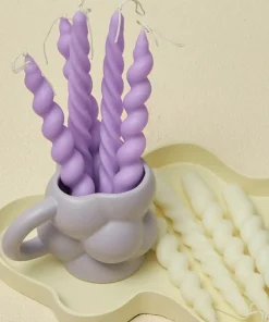 Candy Cane Spiral Candles 2Pc Set