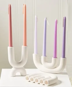Off White Curves Architectural Ceramic Candle Holder