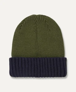 Sealskinz Bacton Waterproof Cold Weather Roll Cuff Beanie Olive/Navy Unisex HAT