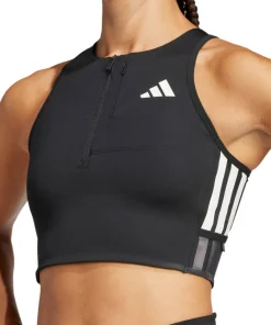adidas Adizero Gel Pocket Womens Running Crop Top - Black