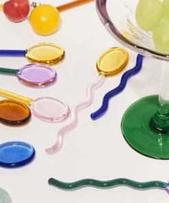 Glass Candy Wavy Stirrer & Spoon