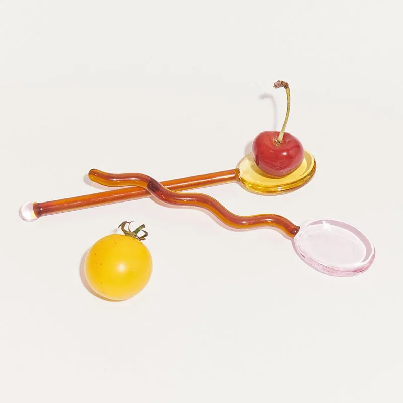Glass Candy Wavy Stirrer & Spoon - Image 2