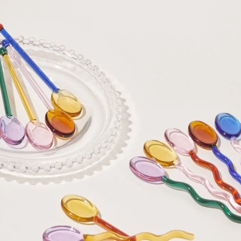 Glass Candy Wavy Stirrer & Spoon - Image 3