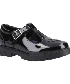 Hush Puppies Girls Senior School Shoe Fiona Patent Black