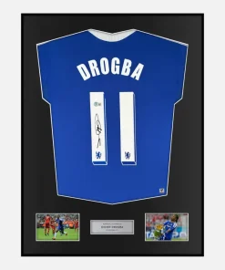 Framed Didier Drogba Signed Chelsea Shirt 2012 CL Final [Classic]