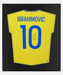 Framed Ibrahimović Signed Shirt, Sweden Yellow Home [Lite]