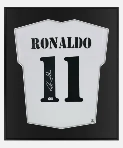 Framed Ronaldo Signed Shirt, Real Madrid, White Home [Lite]