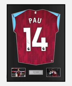 Framed Pau Torres Signed Aston Villa Shirt 2023-24 Home [Classic]