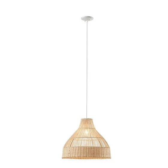Wren Bell Shaped Bamboo Pendant Lamp - Image 2