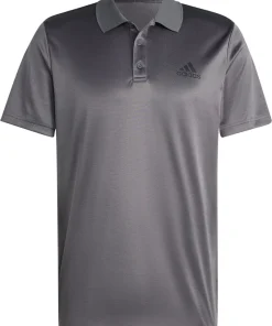 adidas Designed To Move 3 Stripes Mens Training Short Sleeve Polo Shirt - Grey