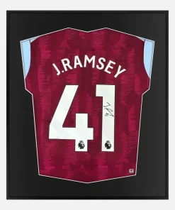 Framed Jacob Ramsey Signed Aston Villa Shirt, Home [Lite]