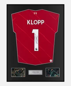 Framed Jurgen Klopp Signed Liverpool Shirt 2021-22 Home [Classic]