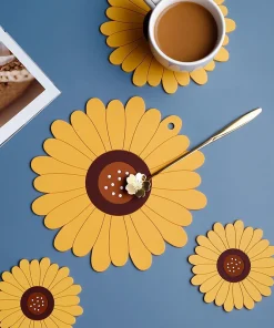 Sunflower Shape Coffee Coaster